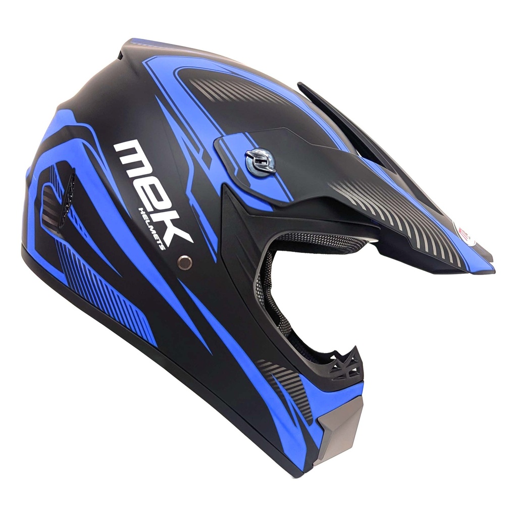 Cross Helmet MATTE Black Decal Blue