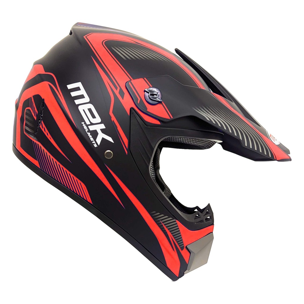 [AC1C-B390-501] Cross Helmet MATTE Black Decal Red