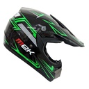 Cross Helmet Glossy Black Decal Green