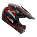 Cross Helmet Glossy Black Decal Red