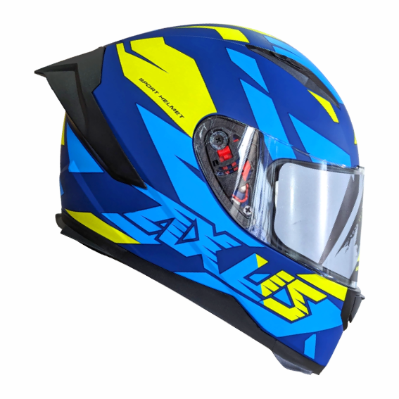 CASCO PARA MOTOCICLISTA CERRADO SKY BLUE/GREEN XL