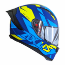 CASCO PARA MOTOCICLISTA CERRADO SKY BLUE/GREEN XL