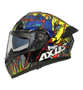CASCO PARA MOTOCICLISTA ABATIBLE CHUPACABRA AZUL/VERDE