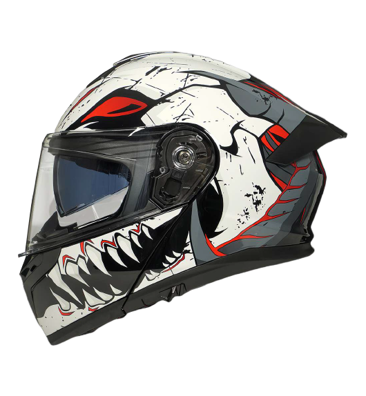[AC1B-4024-002] CASCO PARA MOTOCICLISTA ABATIBLE NOCTURNE GRIS/BLANCO