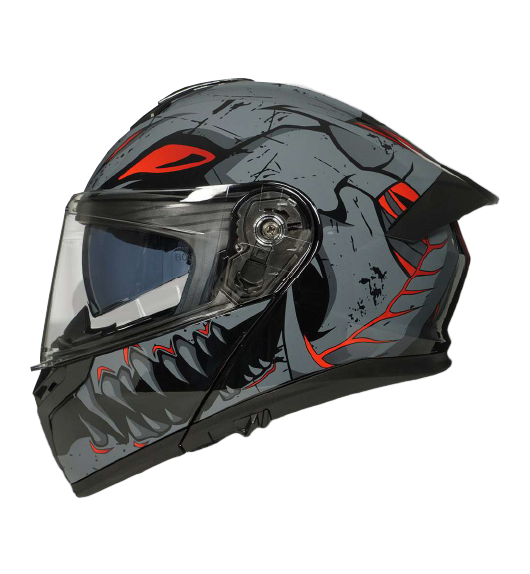 CASCO PARA MOTOCICLISTA ABATIBLE NOCTURNE GRIS/NEGRO