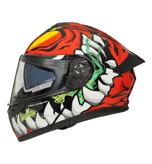 CASCO PARA MOTOCICLISTA ABATIBLE ROJO/BLANCO