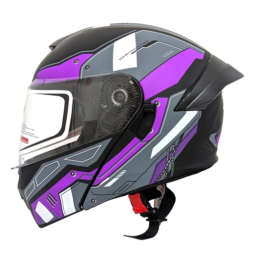 [AC1C-4030-003] CASCO MEK-255 FLIP UP HELMET Matte Black/Purple