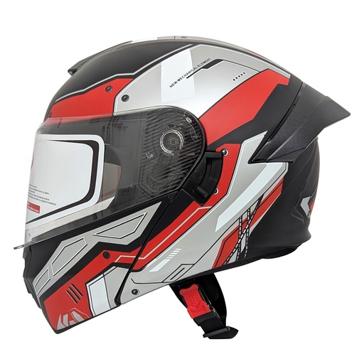 [AC1C-4030-007] CASCO MEK-255 FLIP UP HELMET Matte Black/ Red