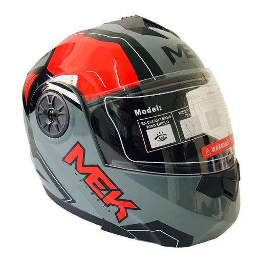 [AC1B-J112-001] Casco MEK MK759 ABATIBLEPORT MAVRIC GRIS/ROJO Brillante