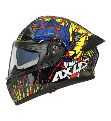 [AC1B-4001-003] CASCO PARA MOTOCICLISTA ABATIBLE CHUPACABRA AZUL/VERDE