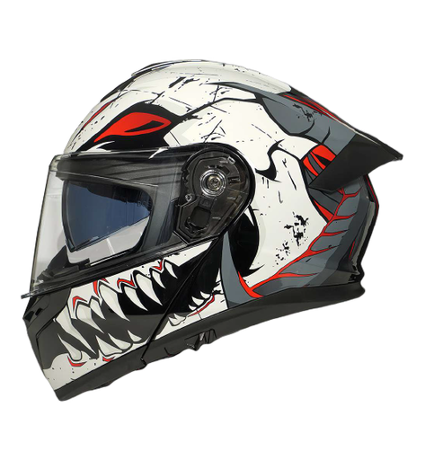 [AC1B-4024-002] CASCO PARA MOTOCICLISTA ABATIBLE NOCTURNE GRIS/BLANCO